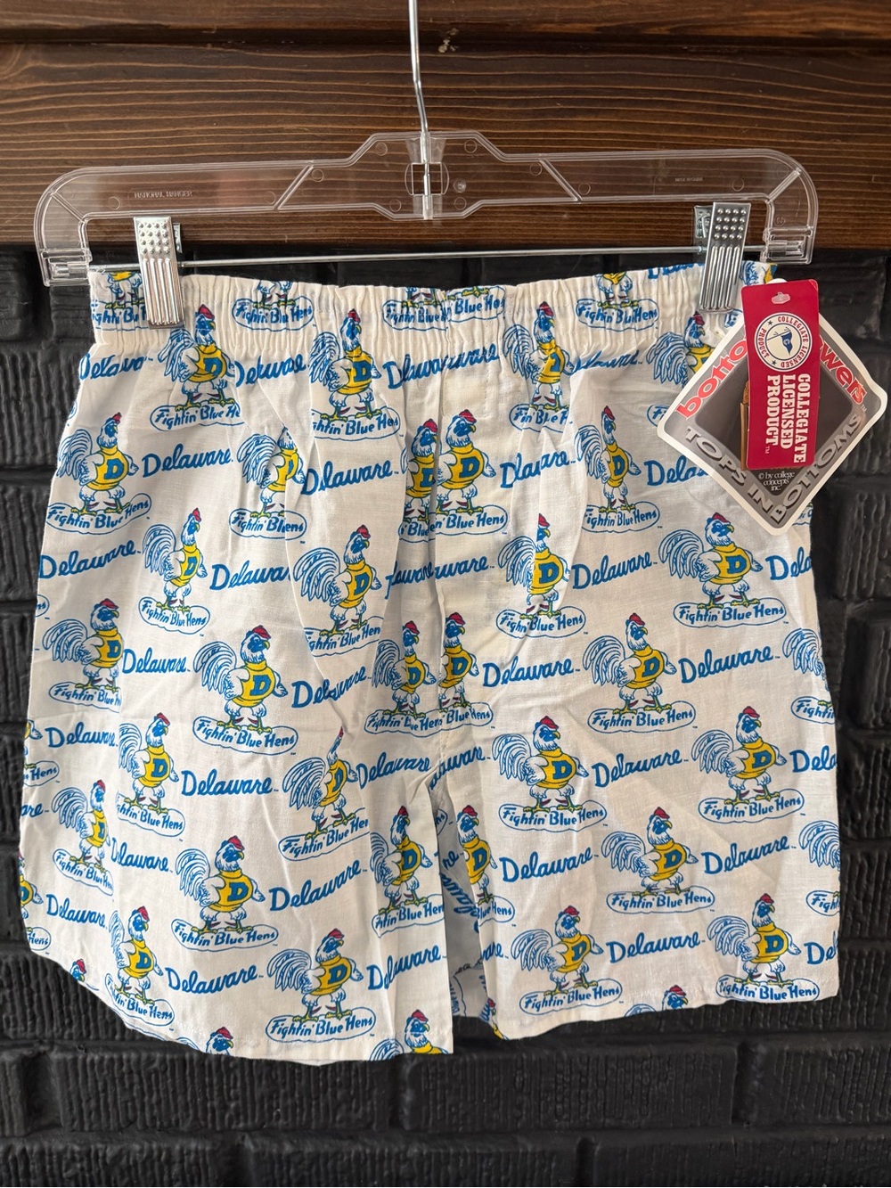 Vintage 90s Delaware Fightin' Blue Hens Print Bottom Drawers Boxers NEVER WORN